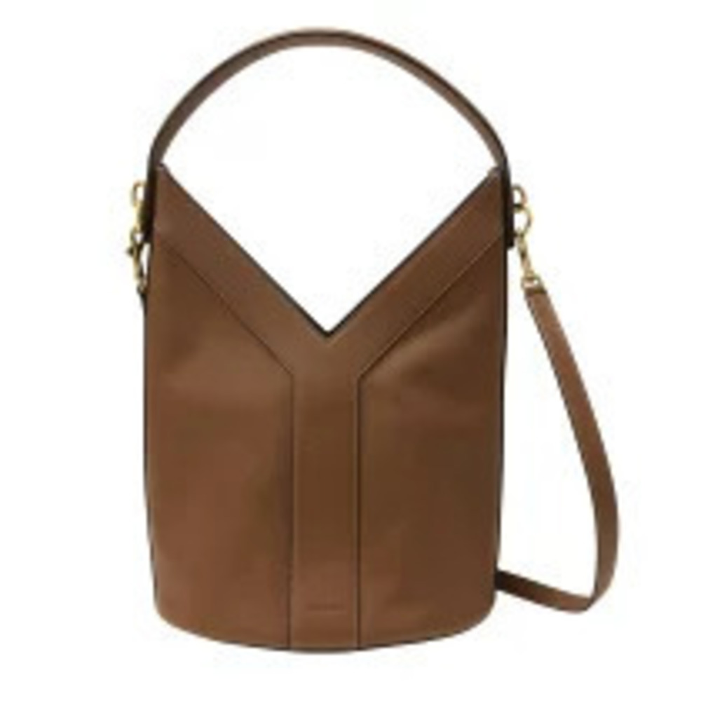 Saint Laurent Y Top Handle Brown Leather Handbag